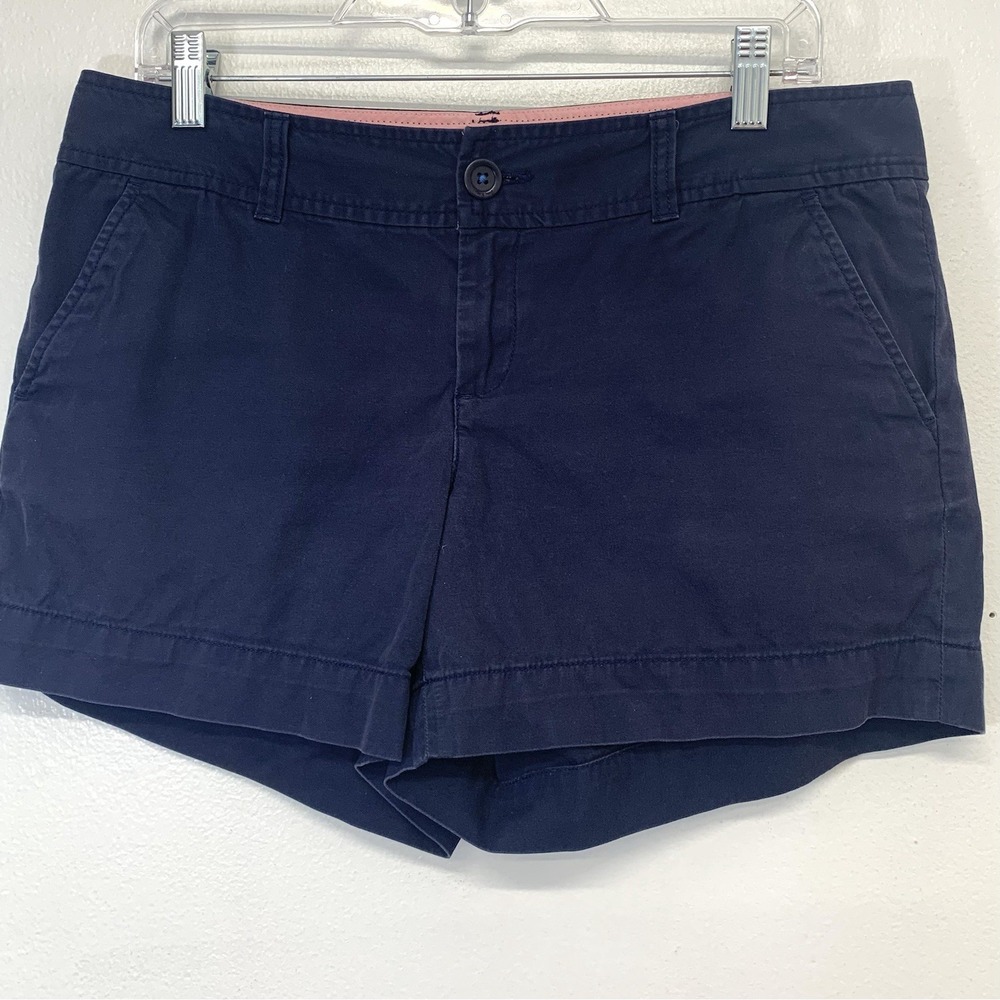 Lily Pulitzer Chino Shorts Sz 10‎ Navy Blue Pockets 100% Cotton Casual Vacation